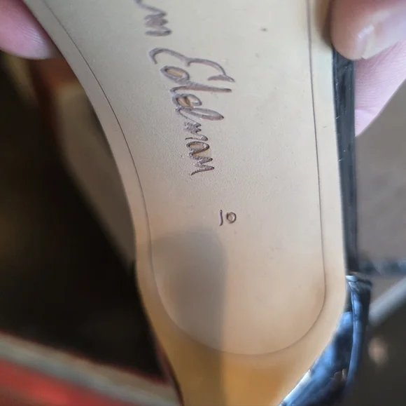 Black Patent Leather Stiletto Heels - Picture 5 of 7